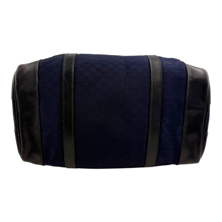 Gucci Navy GG Monogram Boston Canvas Bag - Lux Central