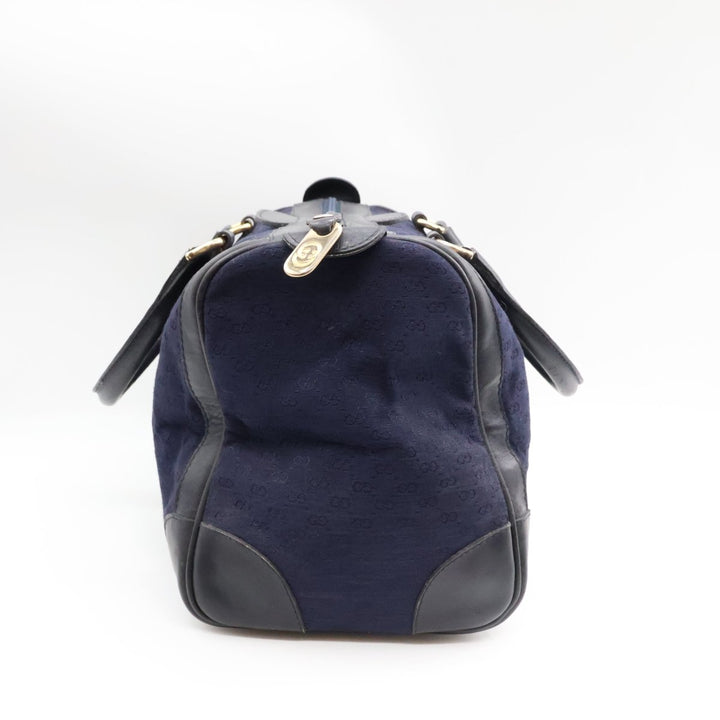 Gucci Navy GG Monogram Boston Canvas Bag - Lux Central