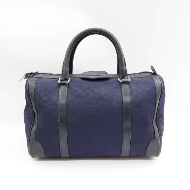 Gucci Navy GG Monogram Boston Canvas Bag - Lux Central