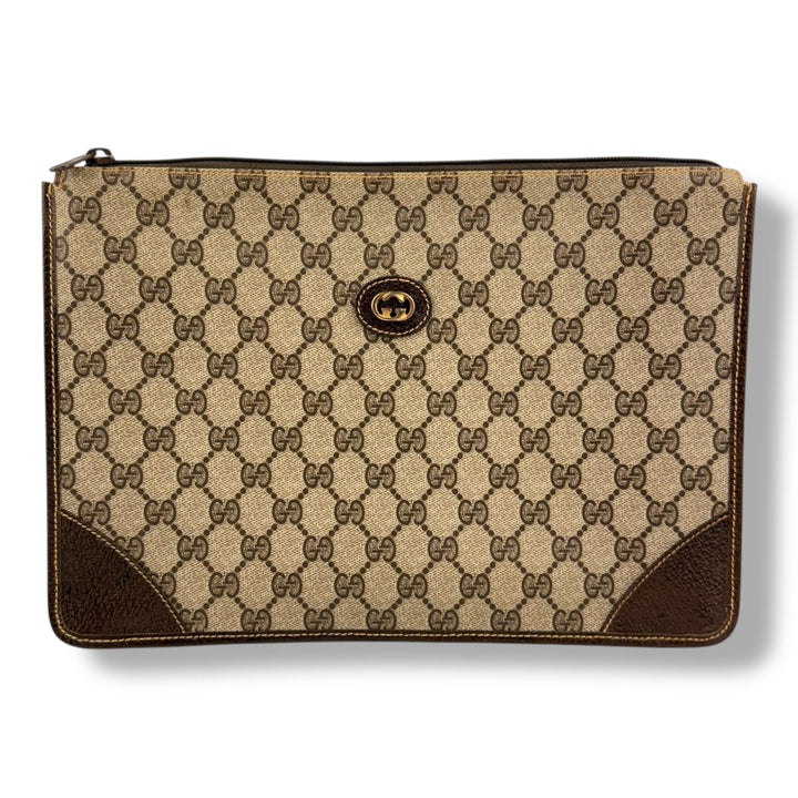 Gucci Ophidia GG Monogram Beige Clutch Pouch Bag - Lux Central