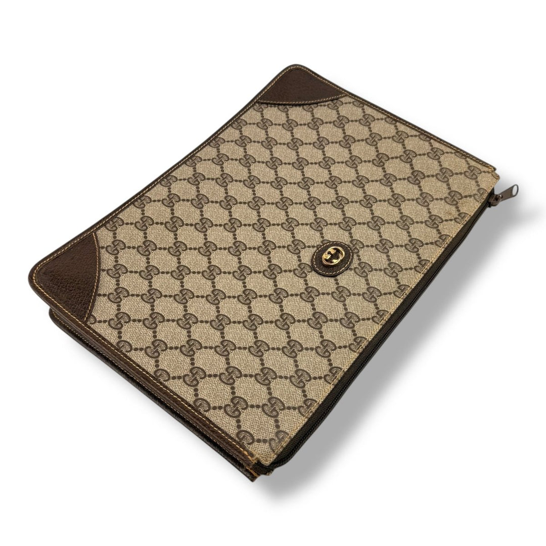Gucci Ophidia GG Monogram Beige Clutch Pouch Bag - Lux Central