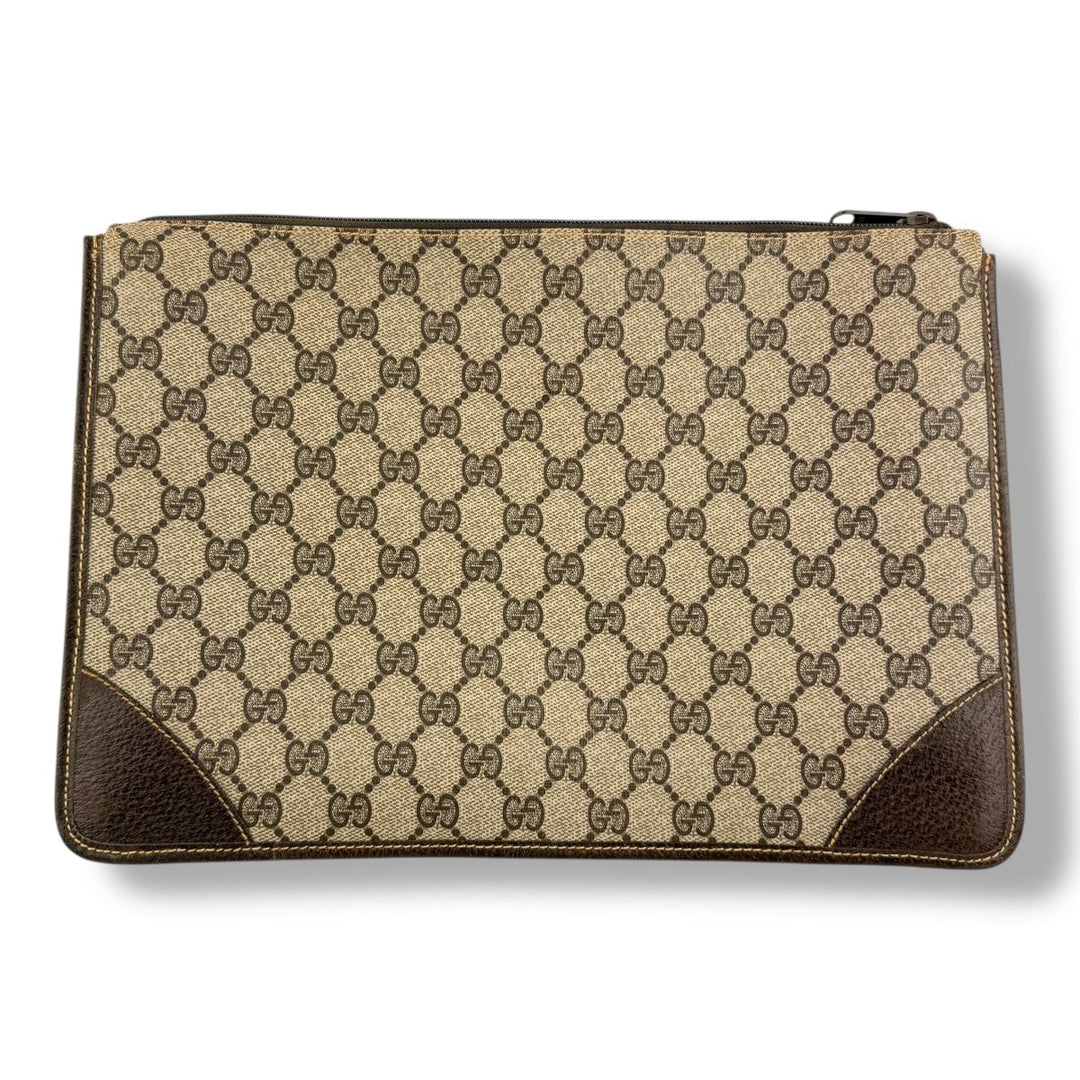 Gucci Ophidia GG Monogram Beige Clutch Pouch Bag - Lux Central