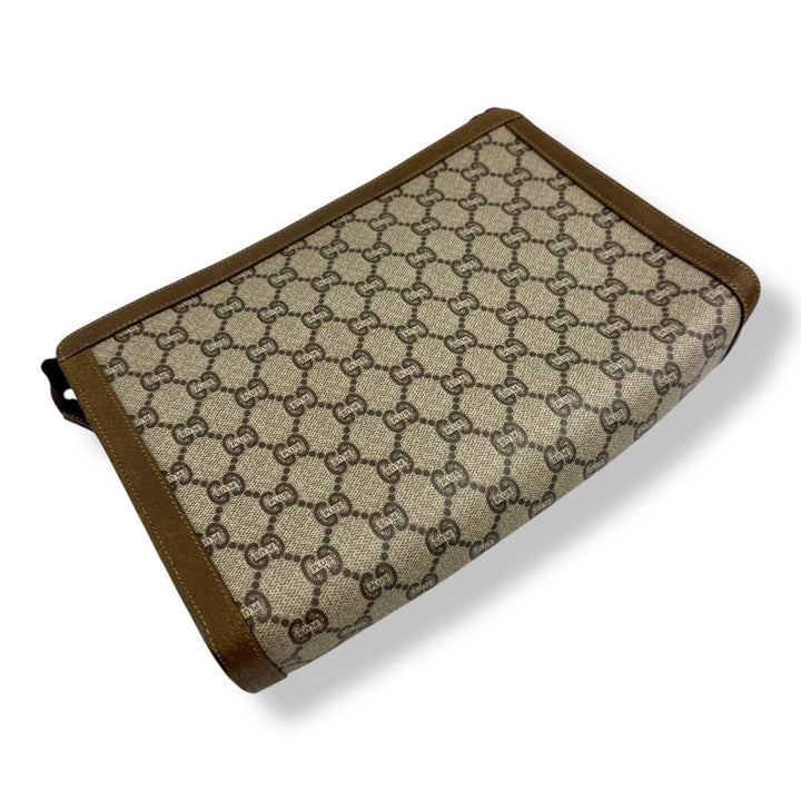 Gucci Plus Supreme GG Monogram Beige Clutch Pouch Bag - Lux Central