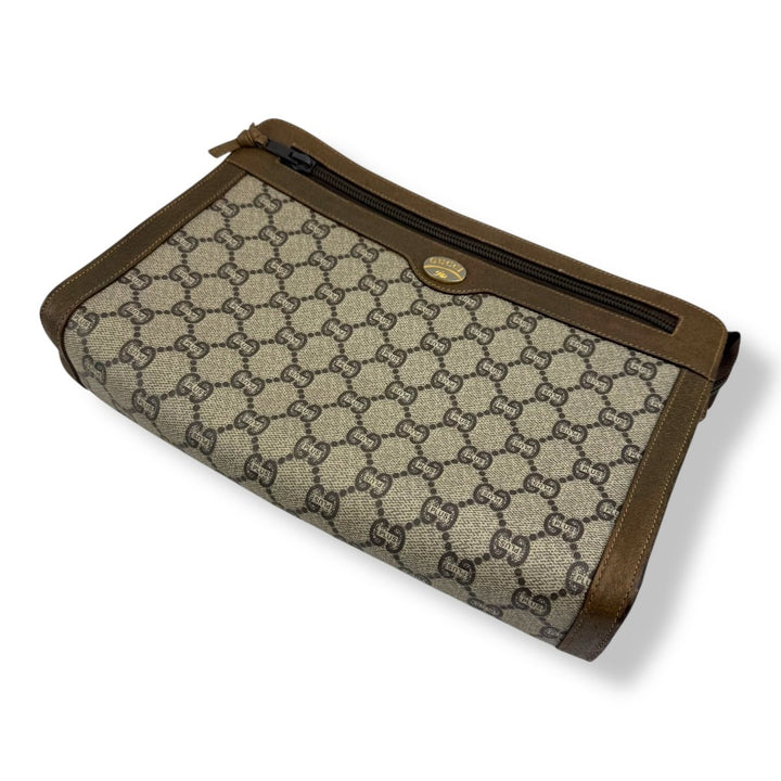 Gucci Plus Supreme GG Monogram Beige Clutch Pouch Bag - Lux Central