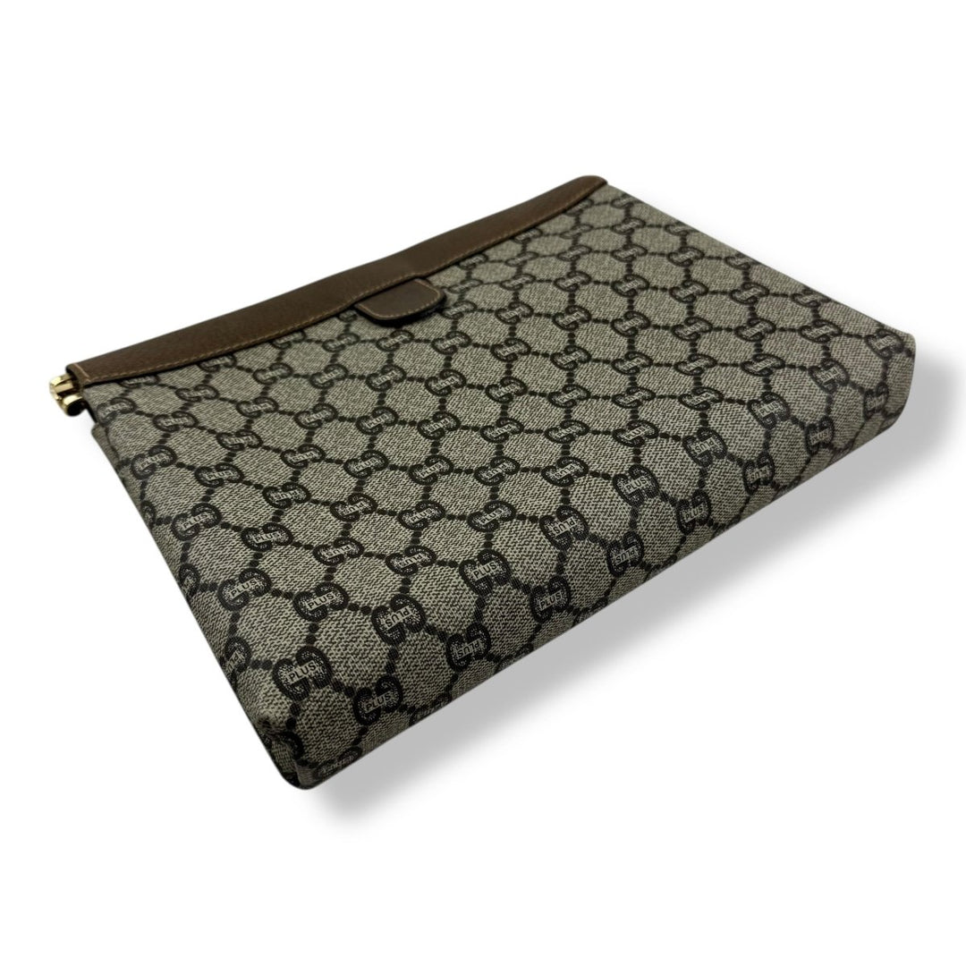 Gucci Plus Supreme GG Monogram Beige Clutch Pouch Bag - Lux Central