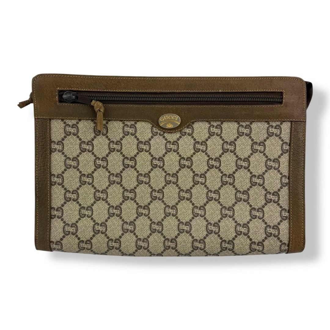 Gucci Plus Supreme GG Monogram Beige Clutch Pouch Bag - Lux Central