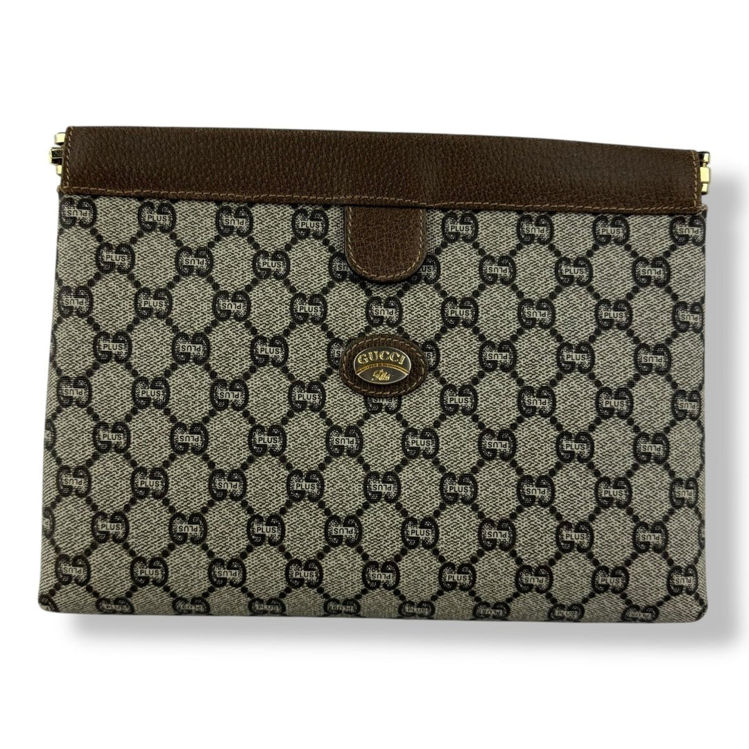Gucci Plus Supreme GG Monogram Beige Clutch Pouch Bag - Lux Central