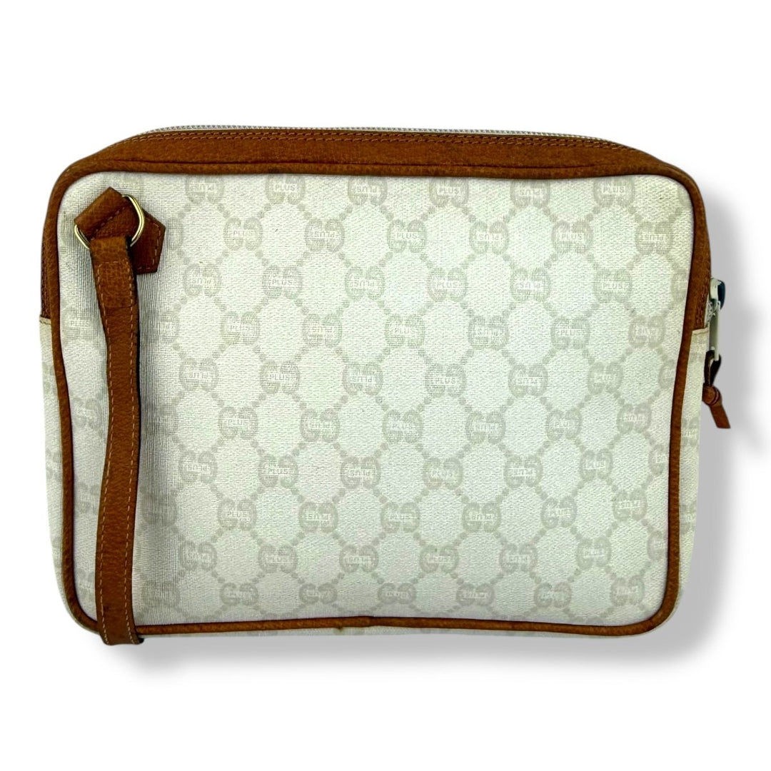 Gucci Plus White Monogram Clutch Pouch Bag - Lux Central
