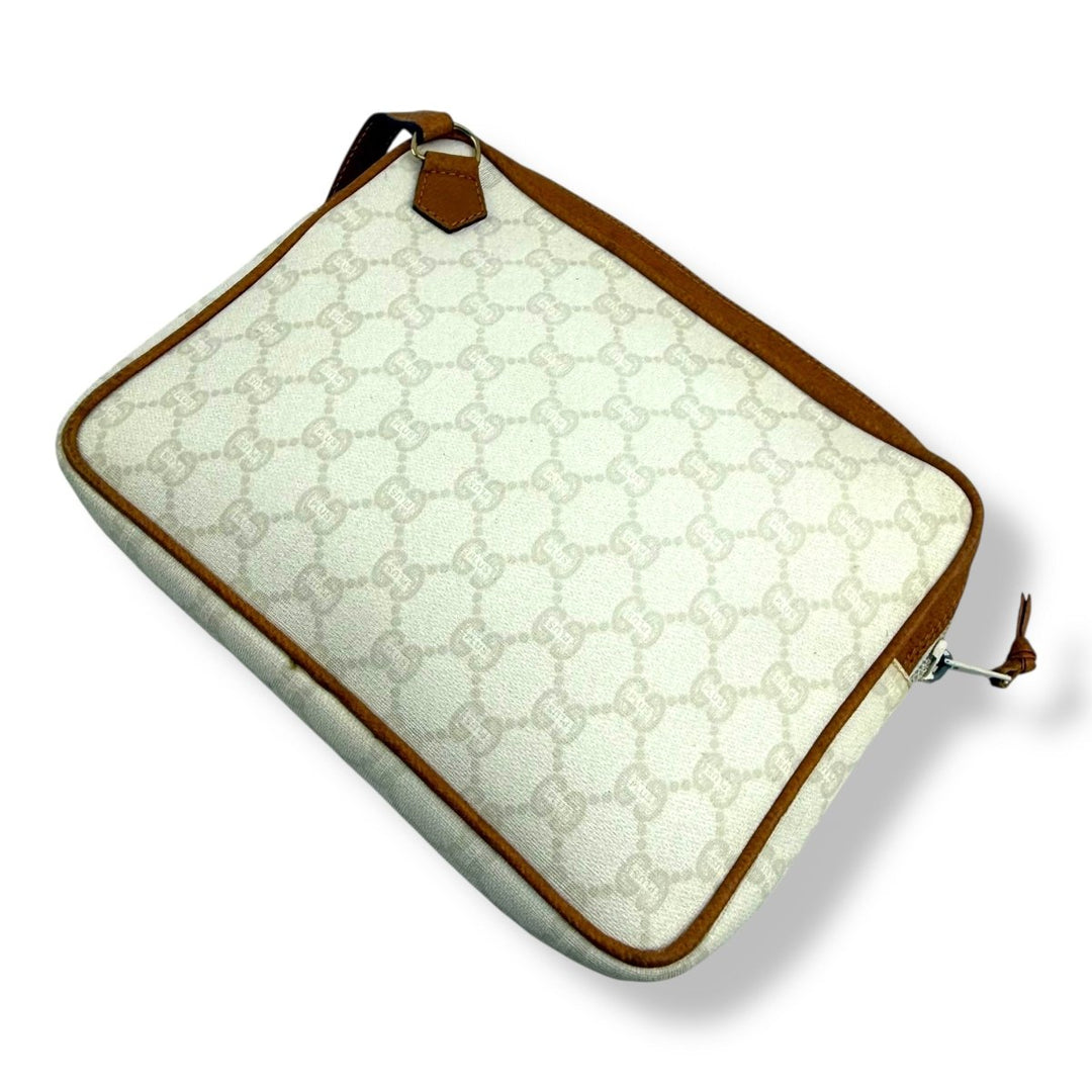 Gucci Plus White Monogram Clutch Pouch Bag - Lux Central