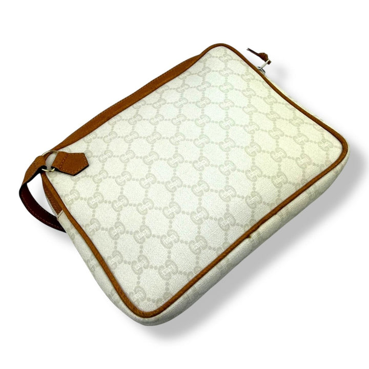 Gucci Plus White Monogram Clutch Pouch Bag - Lux Central