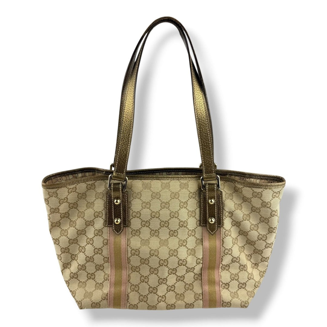 Gucci Sherry Beige Charm Sherry Line Tote Bag - Lux Central