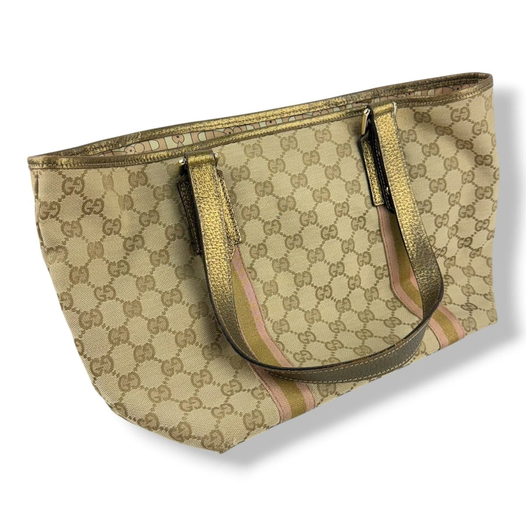 Gucci Sherry Beige Charm Sherry Line Tote Bag - Lux Central