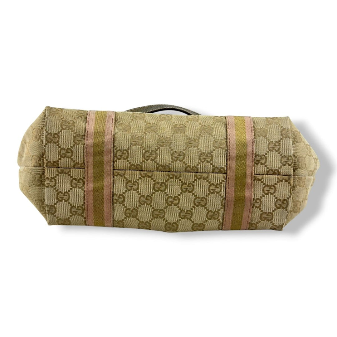 Gucci Sherry Beige Charm Sherry Line Tote Bag - Lux Central