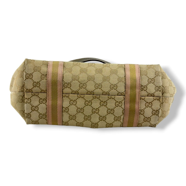 Gucci Sherry Beige Charm Sherry Line Tote Bag - Lux Central