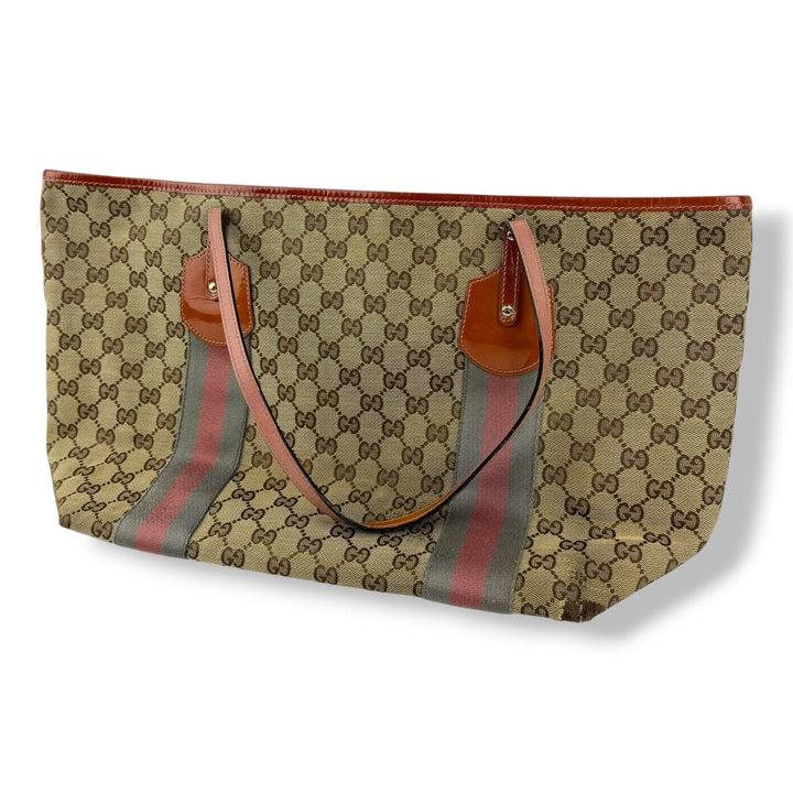 Gucci Sherry Beige/Orange Tote Bag - Lux Central