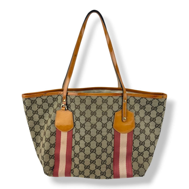 Gucci Sherry Beige/Orange Tote Bag - Lux Central