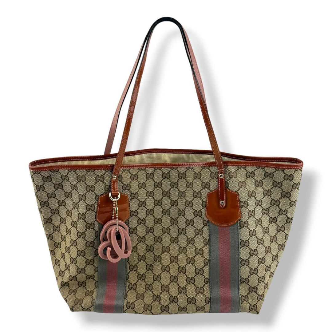 Gucci Sherry Beige/Orange Tote Bag - Lux Central