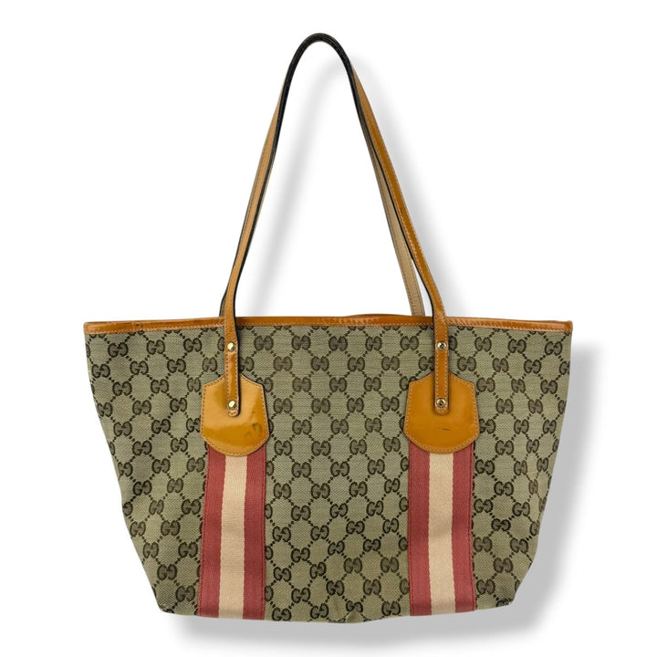 Gucci Sherry Beige/Orange Tote Bag - Lux Central