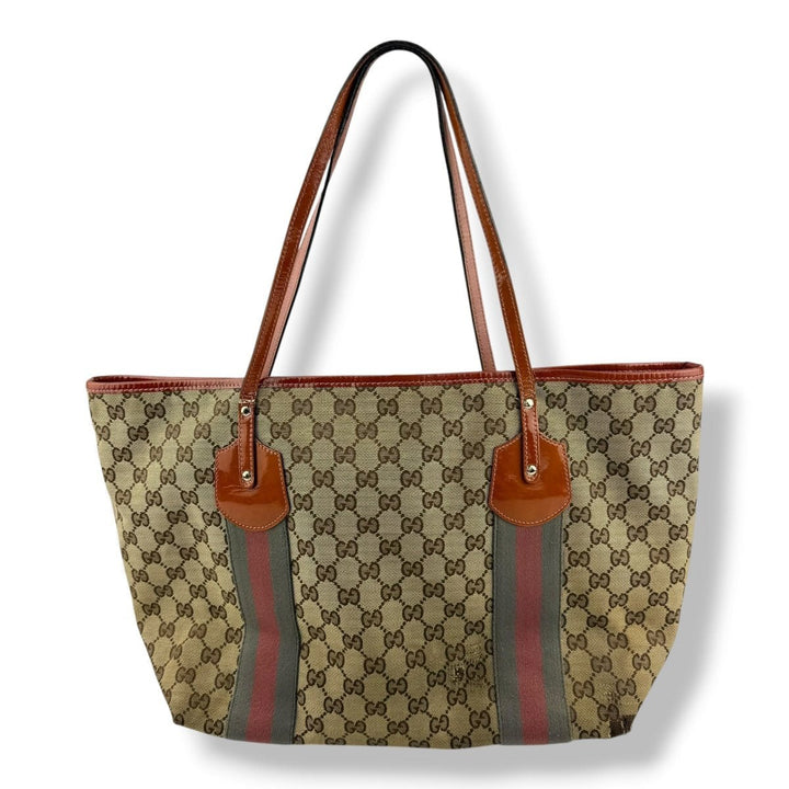 Gucci Sherry Beige/Orange Tote Bag - Lux Central