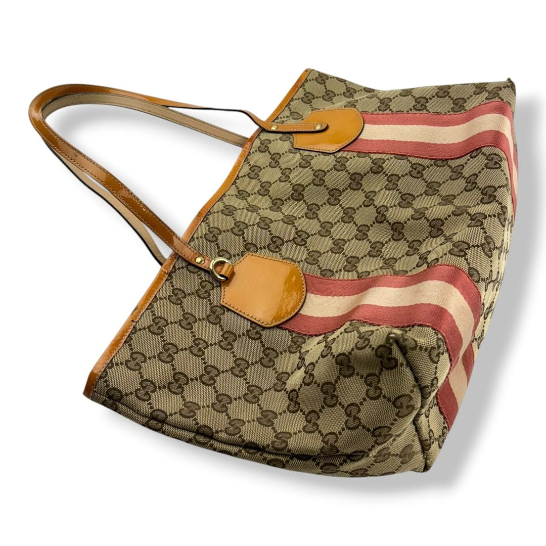 Gucci Sherry Beige/Orange Tote Bag - Lux Central