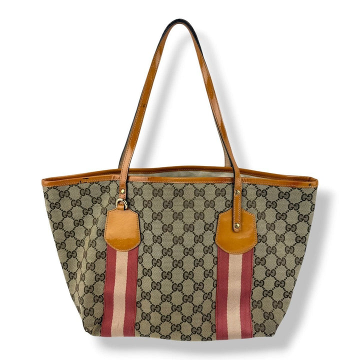 Gucci Sherry Beige/Orange Tote Bag - Lux Central