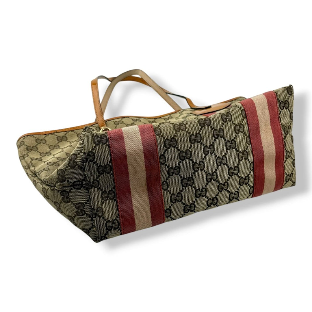Gucci Sherry Beige/Orange Tote Bag - Lux Central