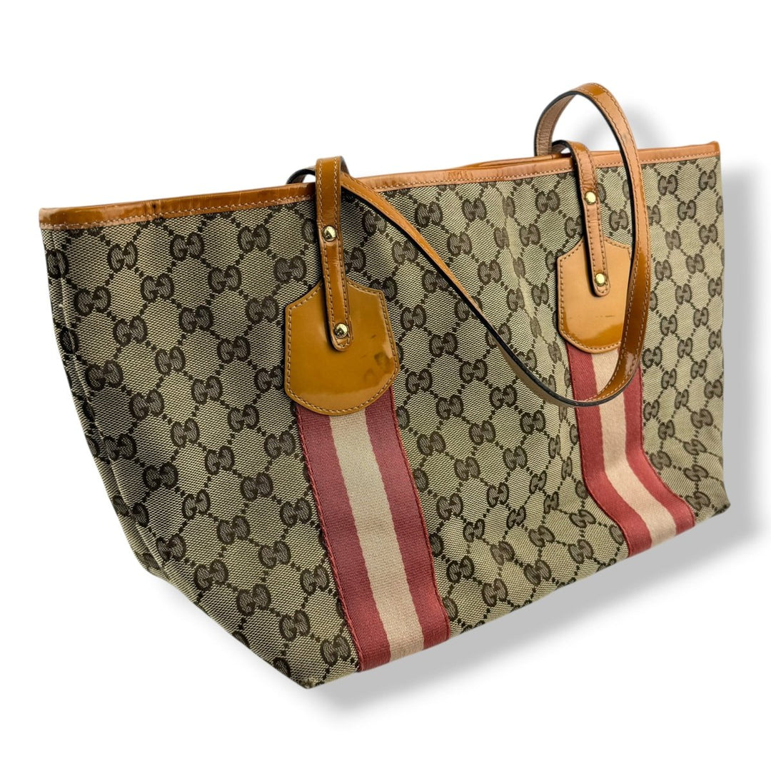 Gucci Sherry Beige/Orange Tote Bag - Lux Central