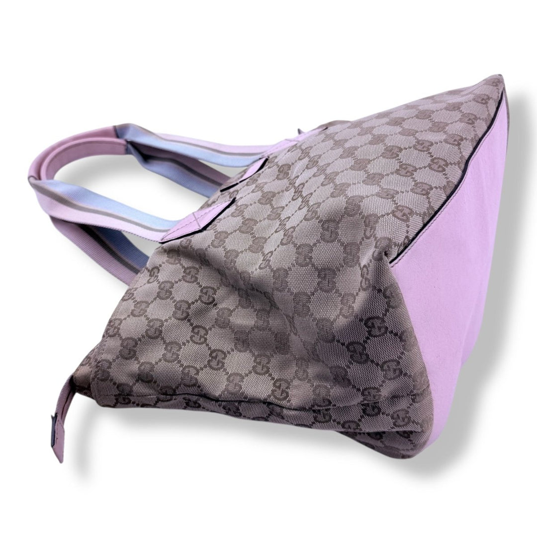 Gucci Sherry Tote Beige GG Monogram Handbag - Lux Central