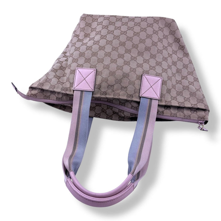 Gucci Sherry Tote Beige GG Monogram Handbag - Lux Central