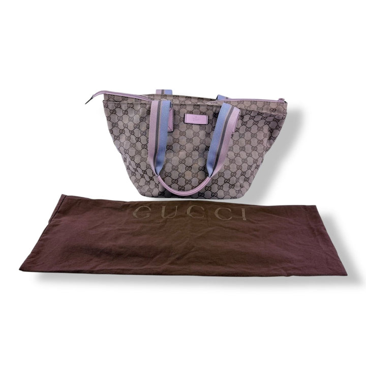 Gucci Sherry Tote Beige GG Monogram Handbag - Lux Central