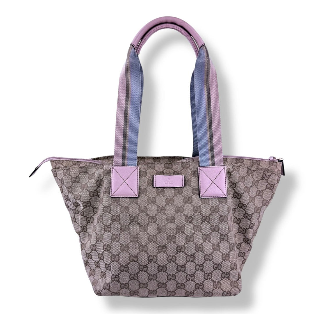 Gucci Sherry Tote Beige GG Monogram Handbag - Lux Central