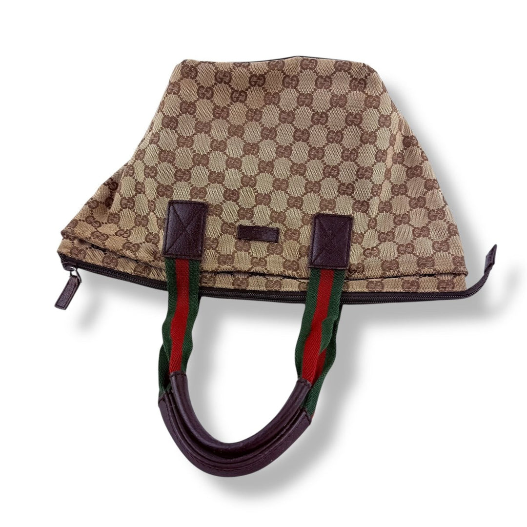Gucci Sherry Tote Beige GG Monogram Handbag - Lux Central