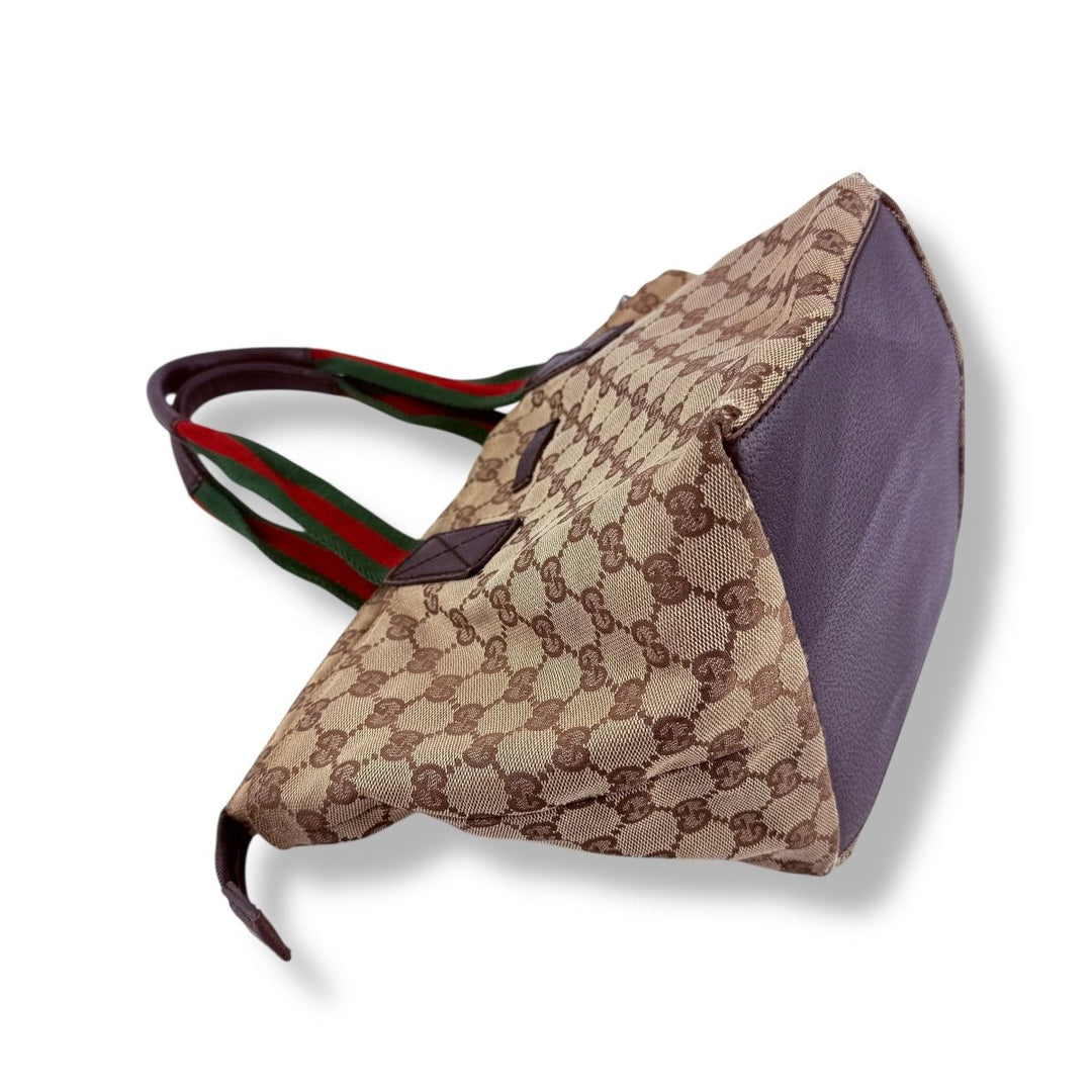 Gucci Sherry Tote Beige GG Monogram Handbag - Lux Central