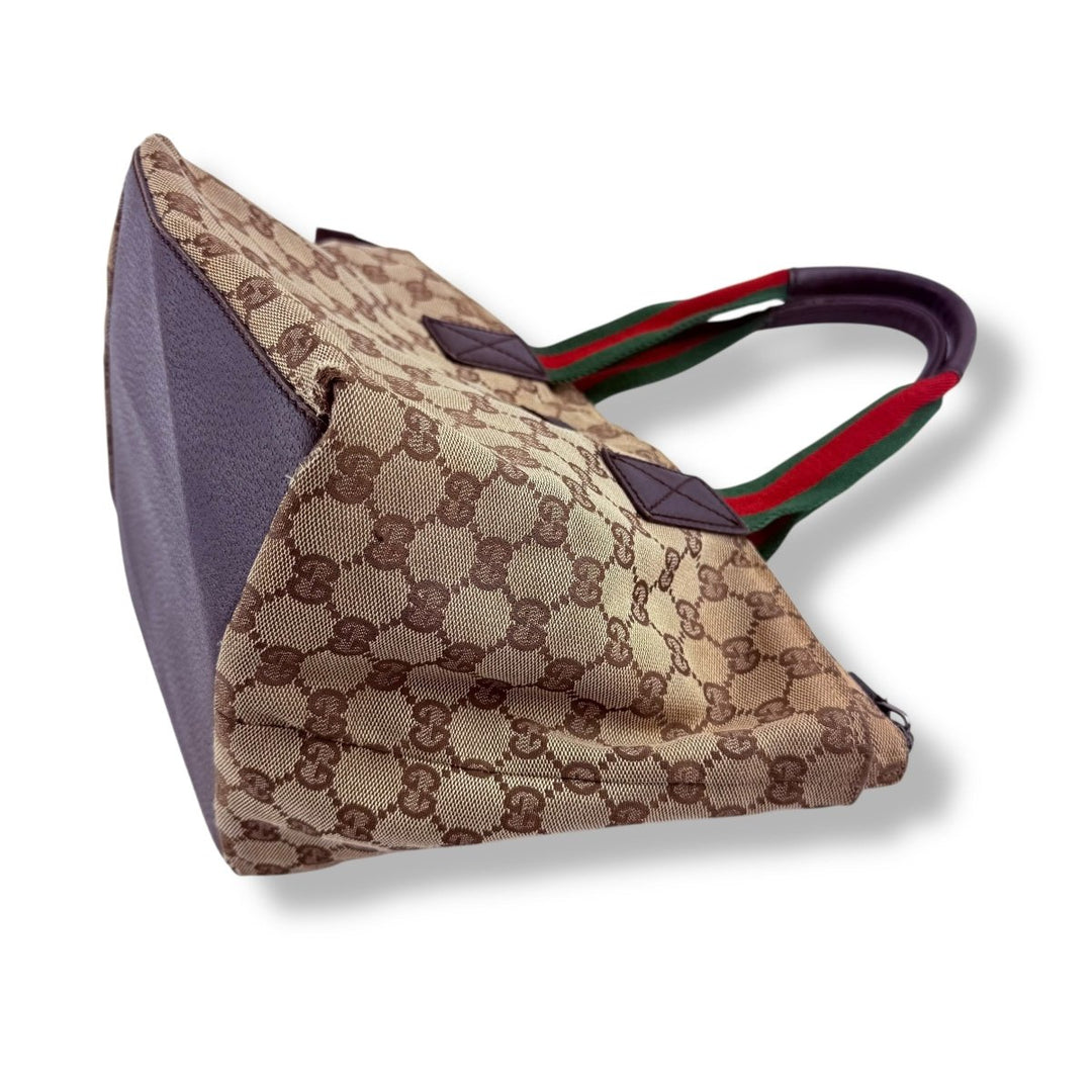 Gucci Sherry Tote Beige GG Monogram Handbag - Lux Central