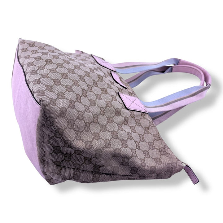 Gucci Sherry Tote Beige GG Monogram Handbag - Lux Central