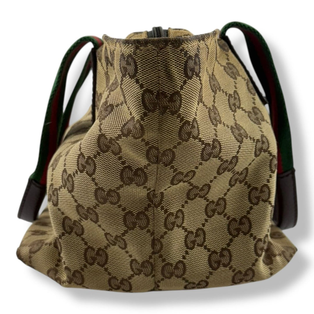 Gucci Sherry Tote Beige GG Monogram Handbag - Lux Central