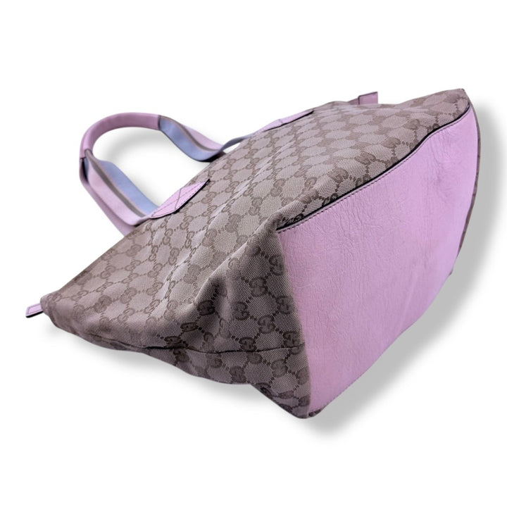 Gucci Sherry Tote Beige GG Monogram Handbag - Lux Central