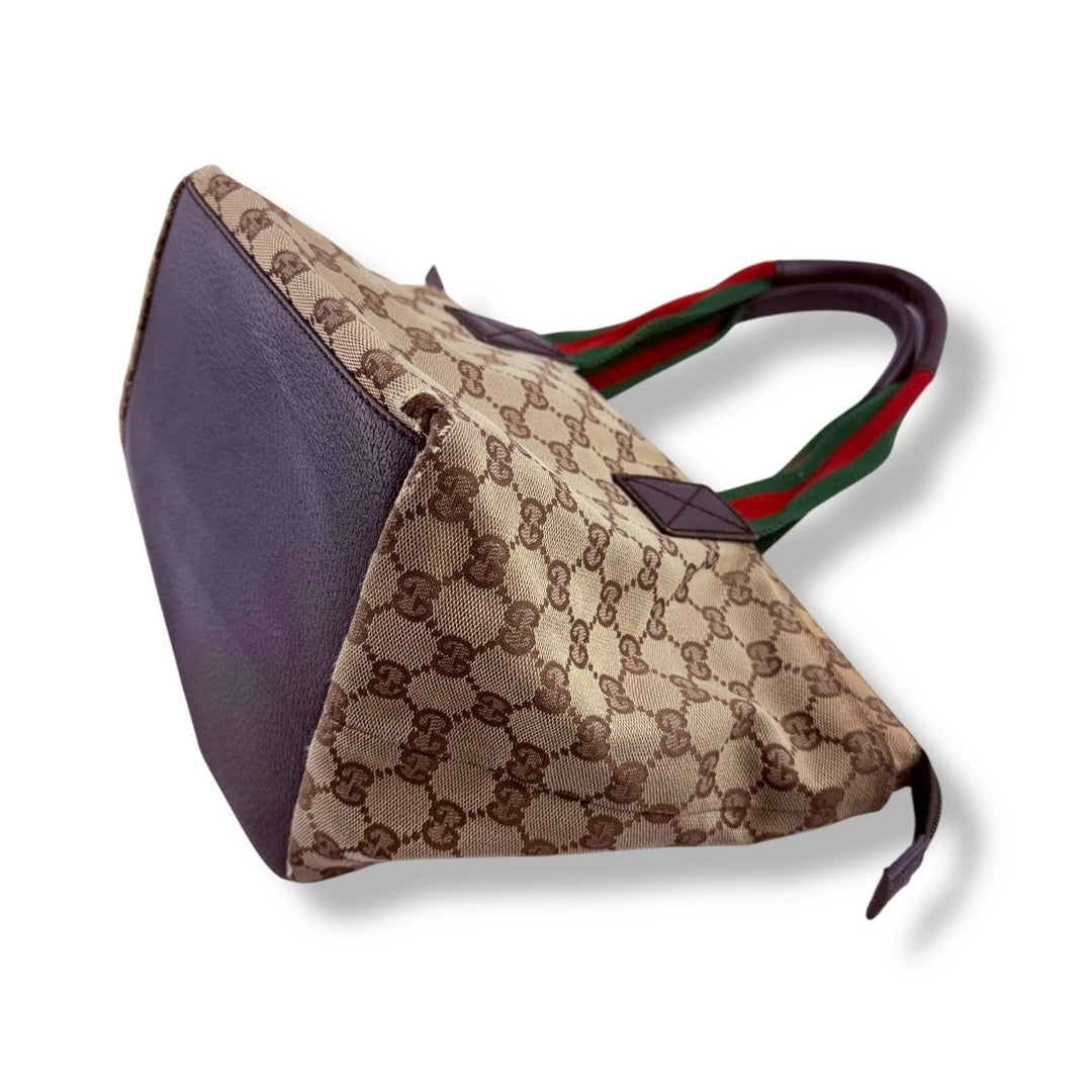 Gucci Sherry Tote Beige GG Monogram Handbag - Lux Central