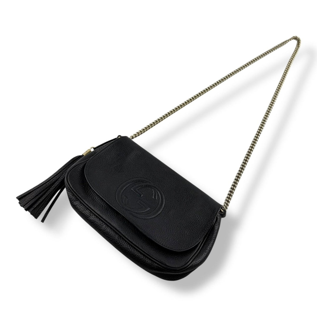 Gucci Soho Black Leather Crossbody Handbag - Lux Central