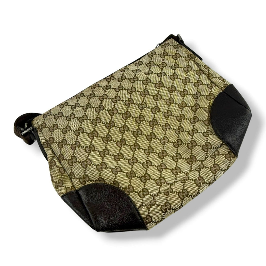 Gucci Supreme Beige Canvas Crossbody Bag - Lux Central