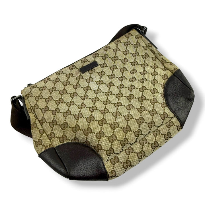 Gucci Supreme Beige Canvas Crossbody Bag - Lux Central