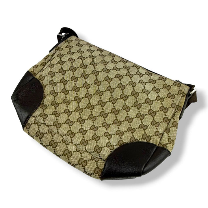 Gucci Supreme Beige Canvas Crossbody Bag - Lux Central