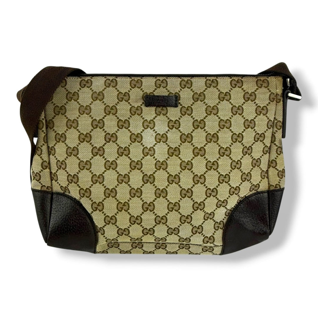 Gucci Supreme Beige Canvas Crossbody Bag - Lux Central