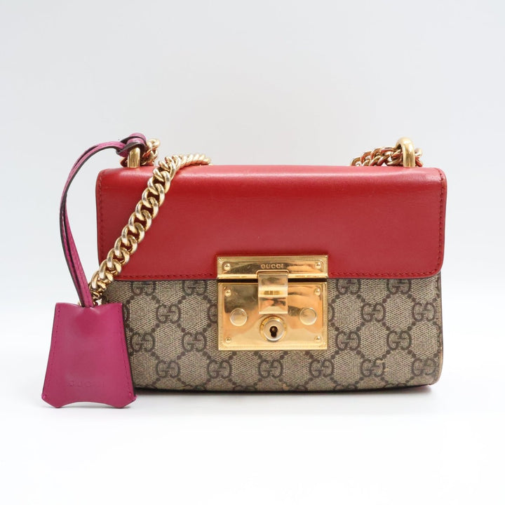 Gucci Supreme GG Beige/Red Padlock Shoulder Handbag - Lux Central