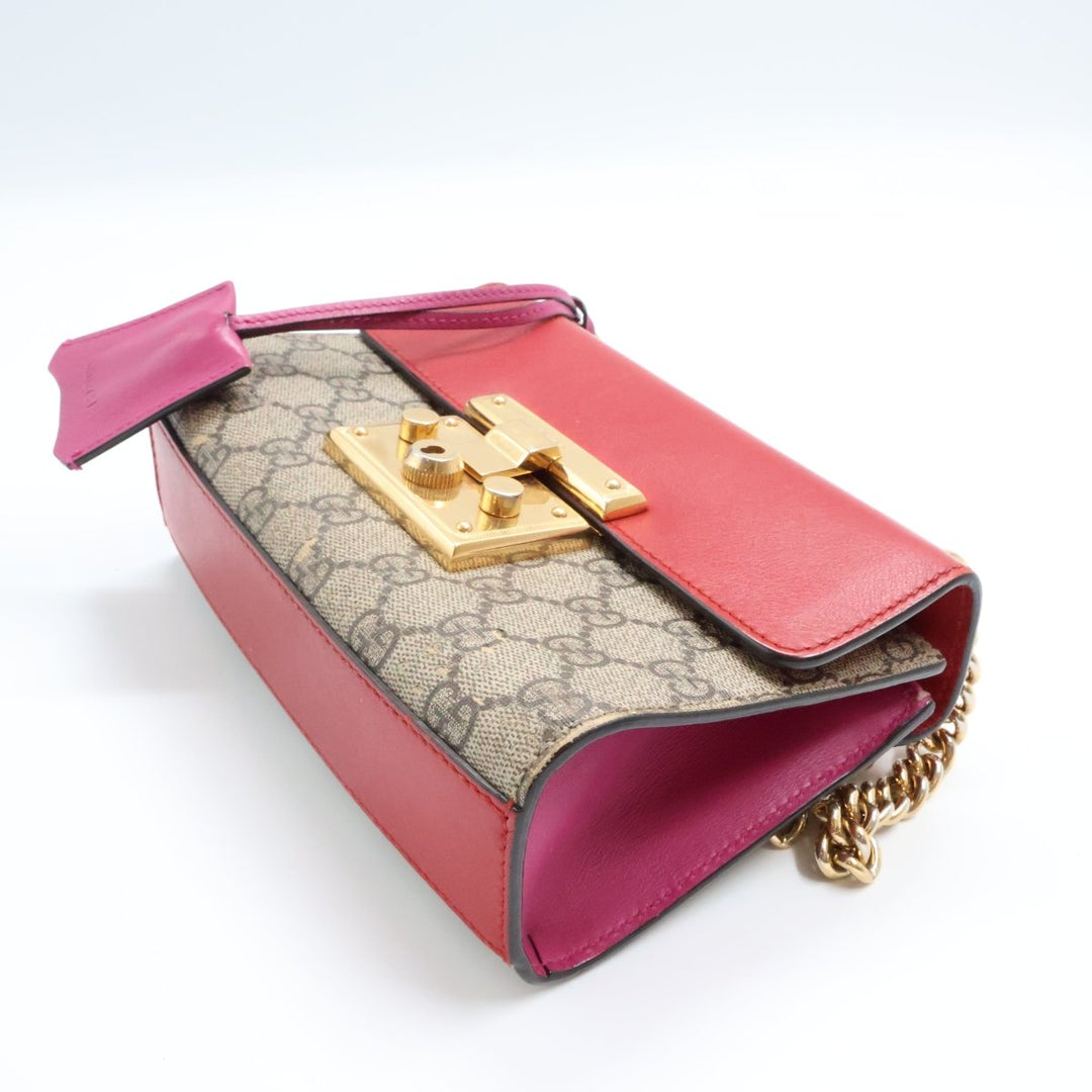 Gucci Supreme GG Beige/Red Padlock Shoulder Handbag - Lux Central