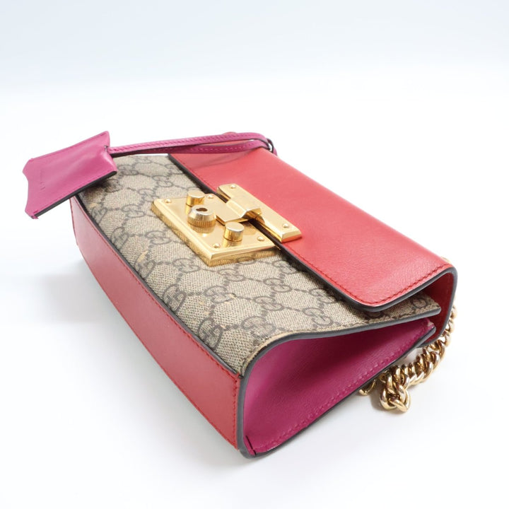 Gucci Supreme GG Beige/Red Padlock Shoulder Handbag - Lux Central