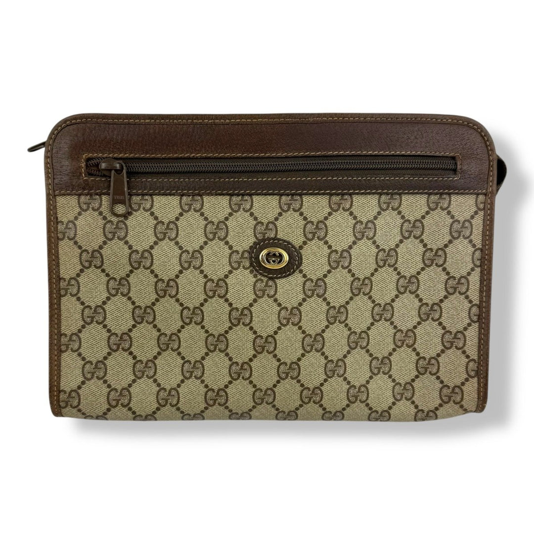 Gucci Supreme GG Monogram Beige Clutch Pouch Bag - Lux Central