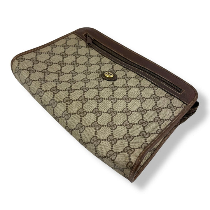 Gucci Supreme GG Monogram Beige Clutch Pouch Bag - Lux Central