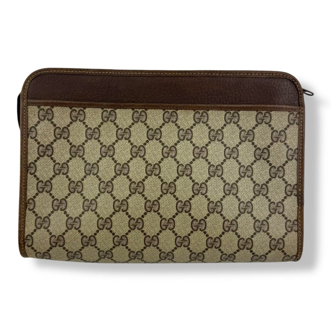 Gucci Supreme GG Monogram Beige Clutch Pouch Bag - Lux Central