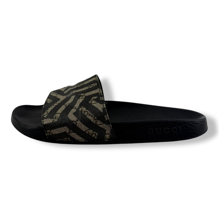 Gucci Two Tone Black/Grey GG Monogram Men’s Slides UK 8 / EU 42 - Lux Central